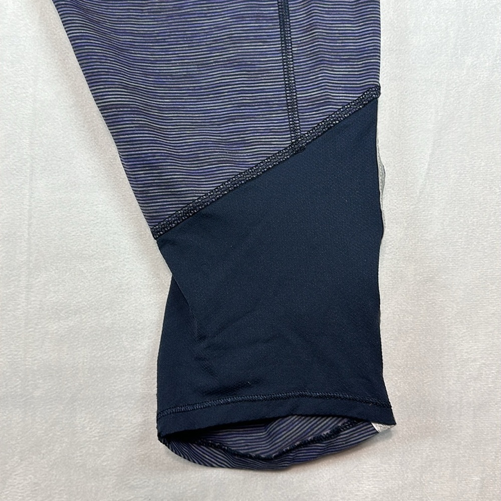 Lululemon Run Pace Capri Leggings Blue Size 8 Ruched Activewear Gymcore - Picture 8 of 12